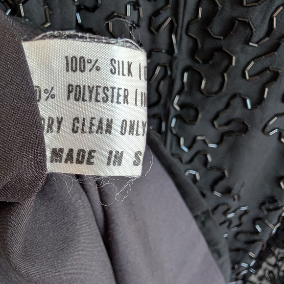 Stephen Yearick Silk Hand Beaded Sheath Mini Dress - Picture 11 of 11